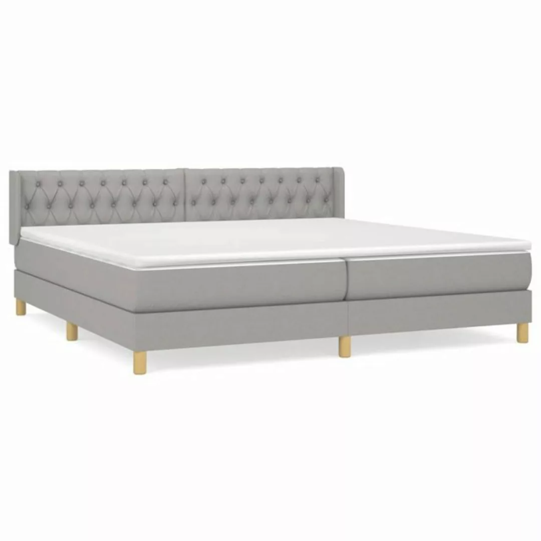 furnicato Bett Boxspringbett mit Matratze Hellgrau 200x200 cm Stoff (1-tlg) günstig online kaufen