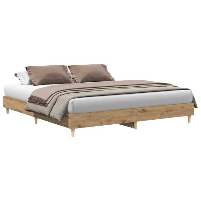 vidaXL Bett Bettgestell ohne Matratze Artisan-Eiche 200x200cm Holzwerkstoff günstig online kaufen