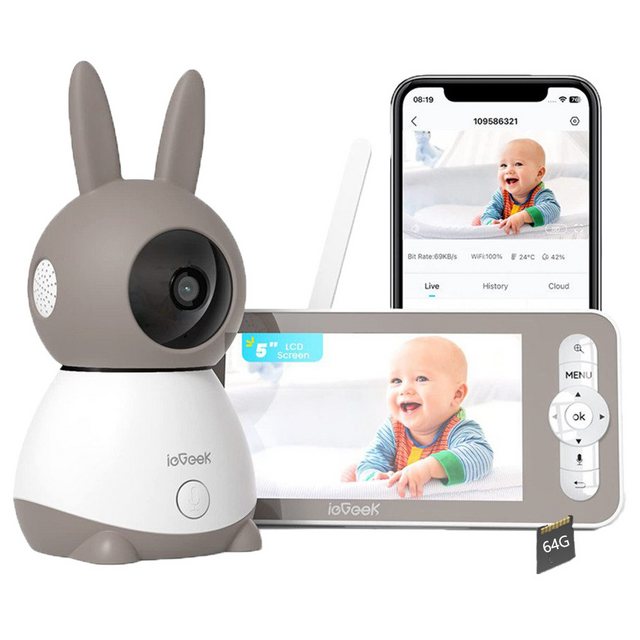 ieGeek Video-Babyphone Babyphone mit Kamera 2K/3MP 5 Zoll WiFi Video Babyph günstig online kaufen