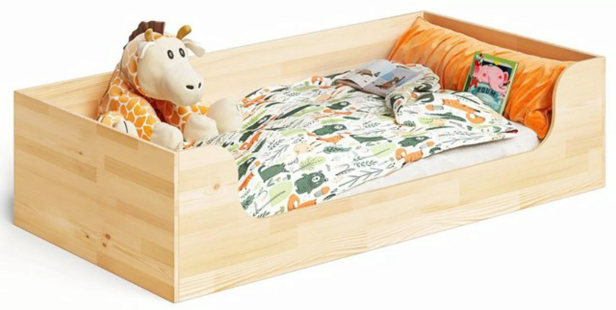 Bellabino Kinderbett Amu (Bodenbett inkl. Rolllattenrost, 80x160 cm), aus K günstig online kaufen