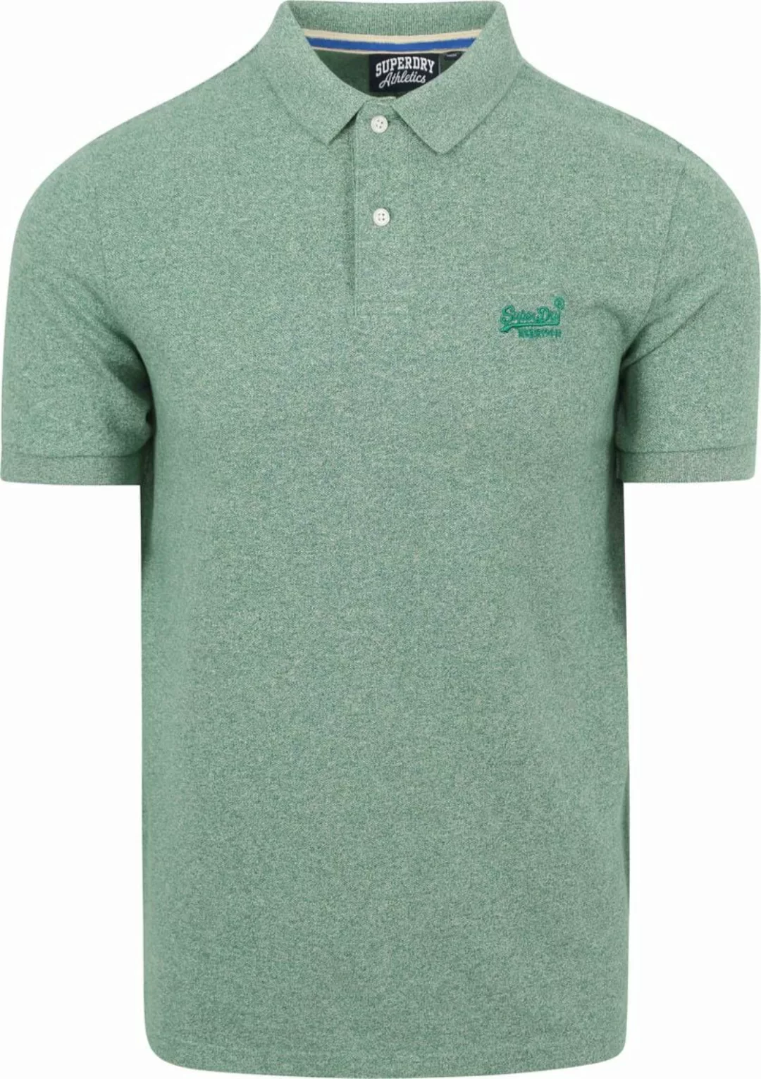 Superdry Piqué Poloshirt Melange Grün - Größe M günstig online kaufen