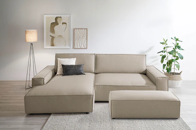 Home affaire Polsterecke »NEU: SHERWOOD XXL tief, L-Form mit Schlaffunktion günstig online kaufen