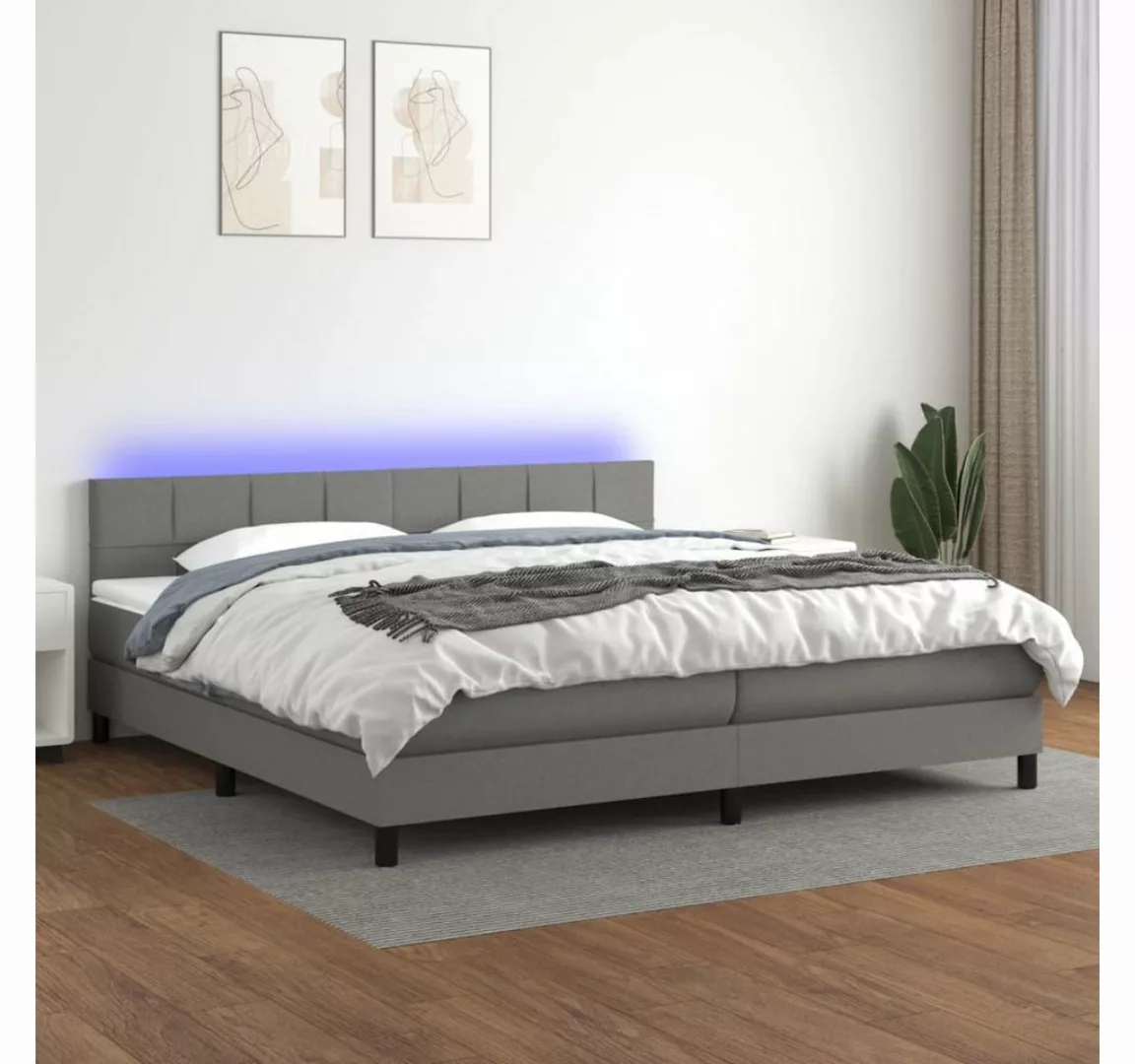 vidaXL Boxspringbett Bett Boxspringbett komplett mit Matratze & LED Stoff ( günstig online kaufen