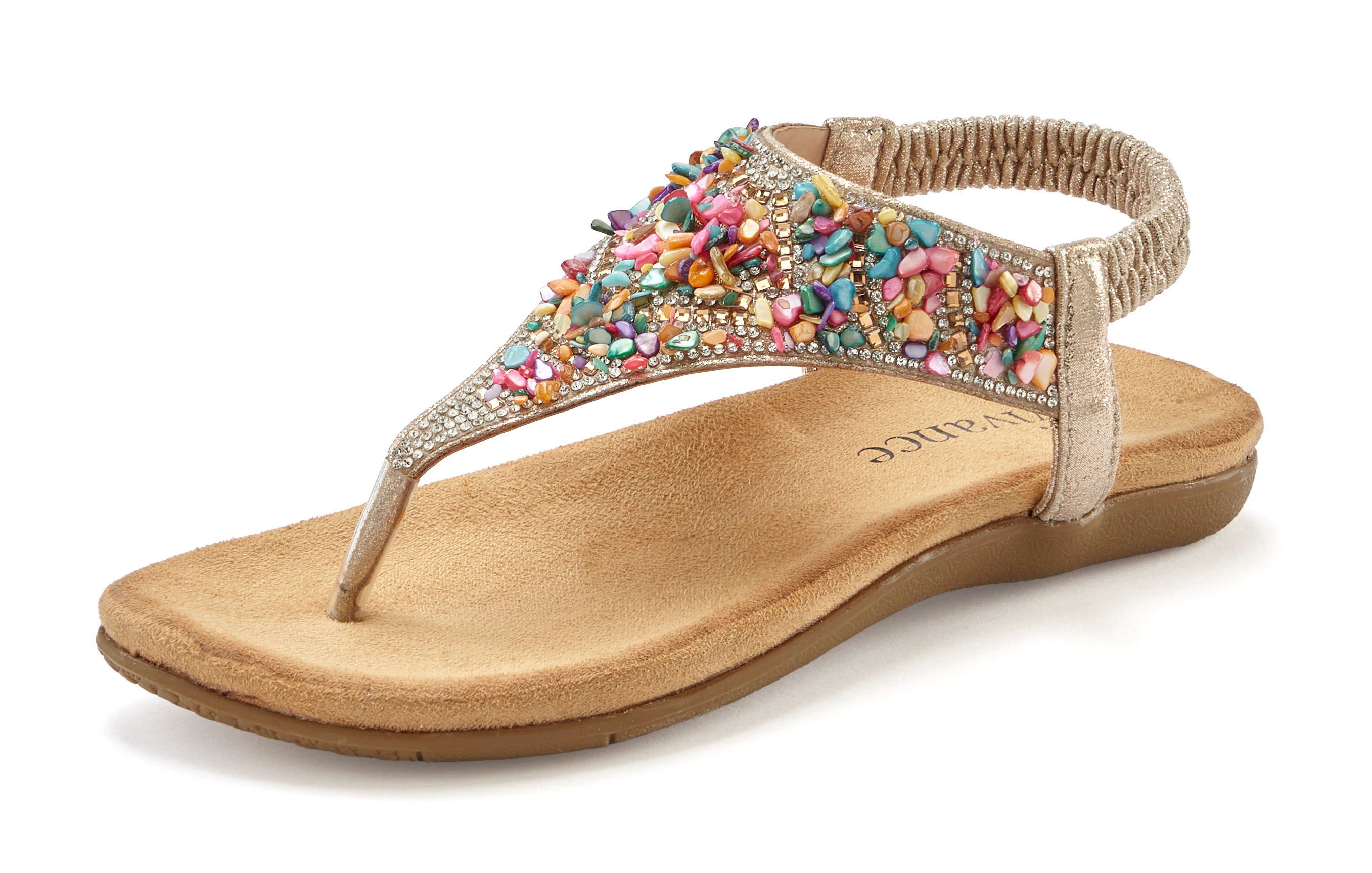 Vivance Sandale "Sommerschuh", Zehentrenner Sandale mit Schmucksteinen VEGA günstig online kaufen