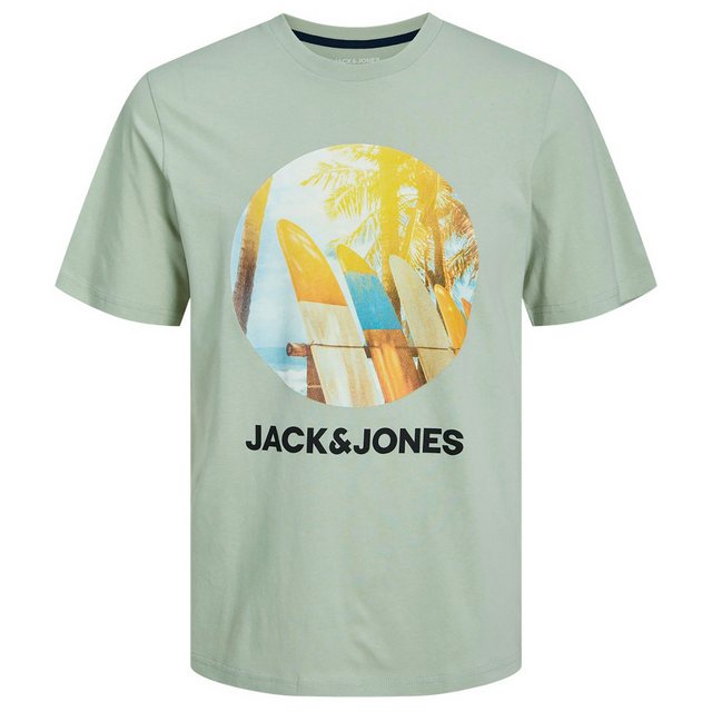 Jack & Jones Rundhalsshirt Jack&Jones XXL T-Shirt salbeigrün Fotoprint JJNA günstig online kaufen