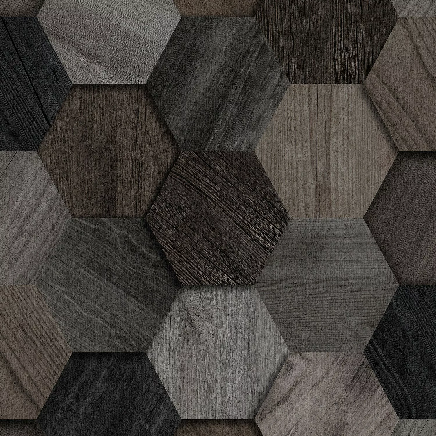 home24 Vliestapete Hexagon wood günstig online kaufen