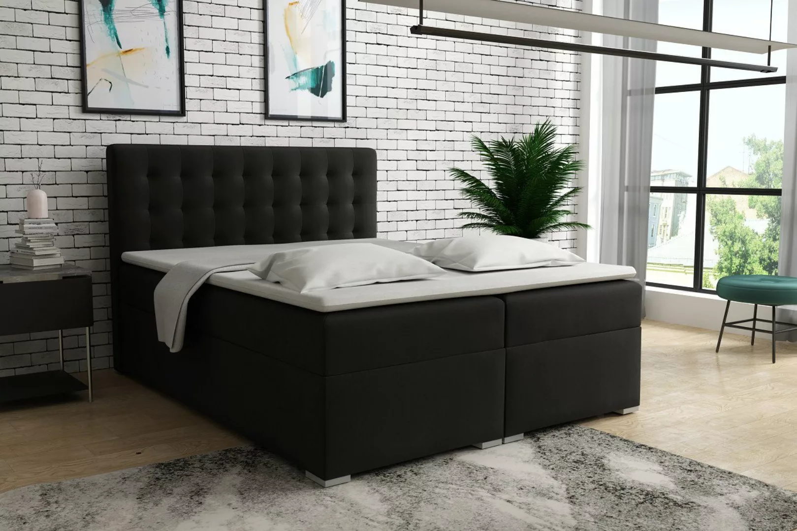 Deine Möbel 24 Boxspringbett LIVIA Boxspring Komplettbett Polsterbett Bonel günstig online kaufen