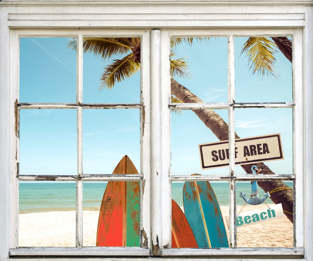 queence Wandsticker "Surf Area Beach", Wandsticker, Wandbild, selbstklebend günstig online kaufen