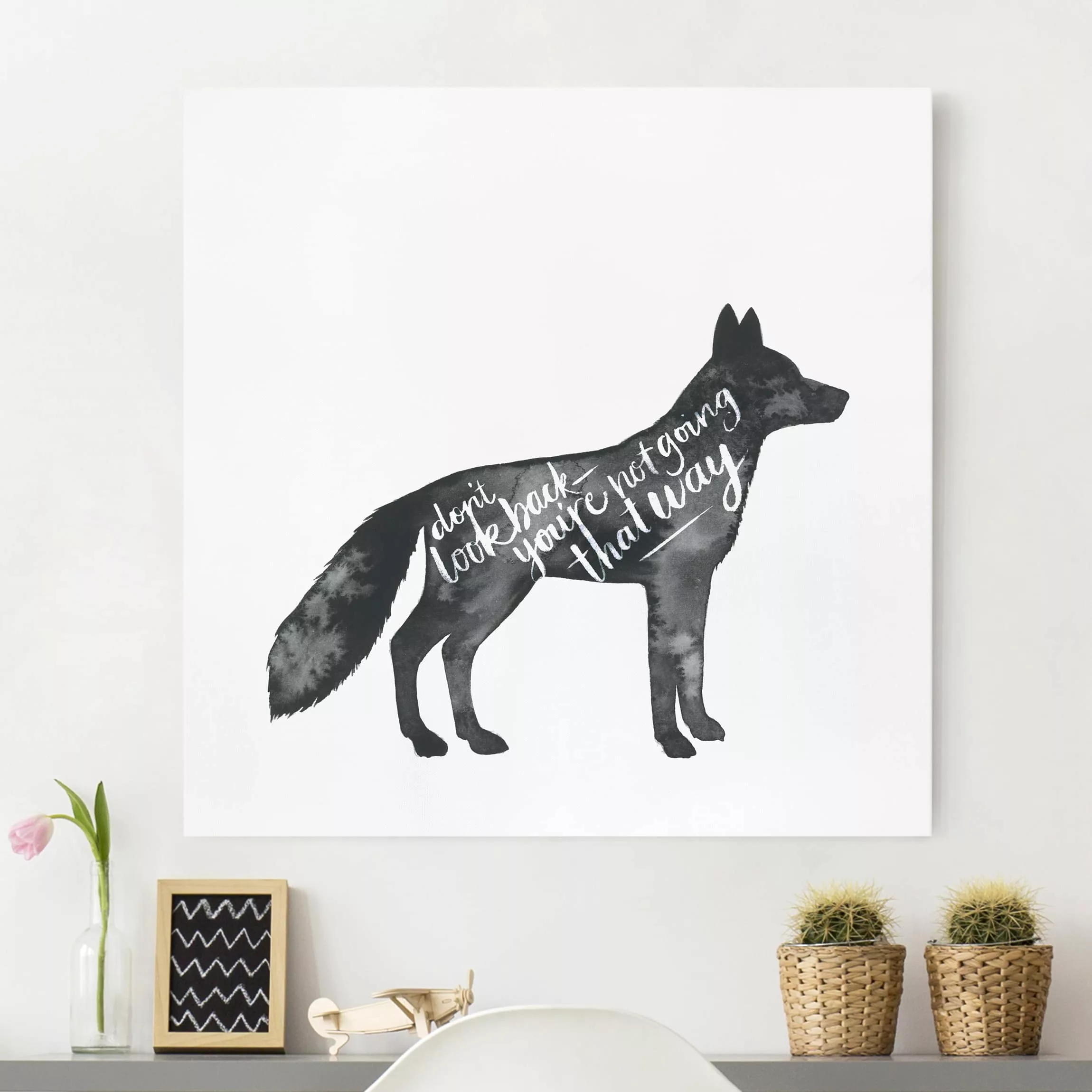 Leinwandbild Tiere - Quadrat Tiere mit Weisheit - Fuchs günstig online kaufen