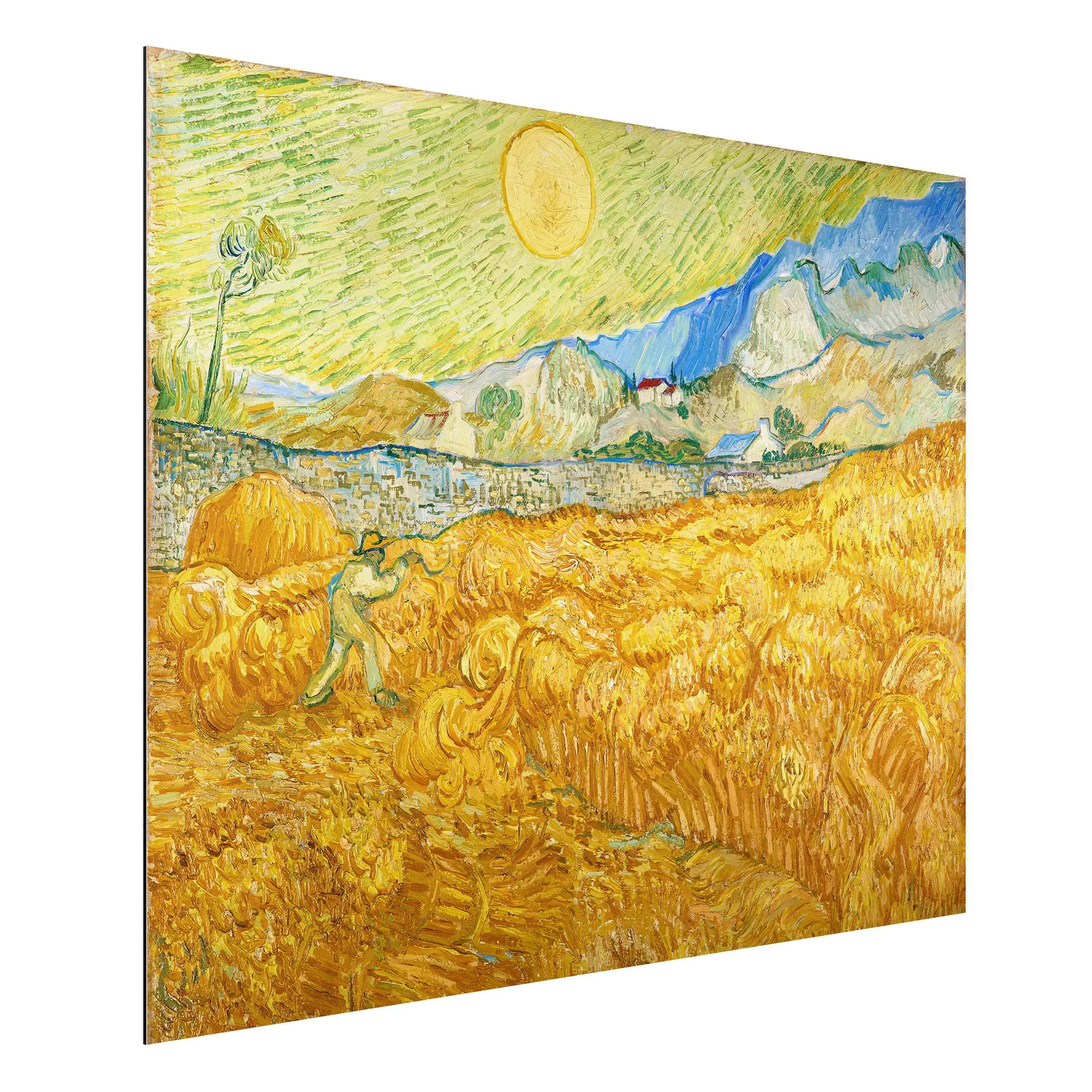 Alu-Dibond Bild Kunstdruck - Querformat 4:3 Vincent van Gogh - Kornfeld mit günstig online kaufen