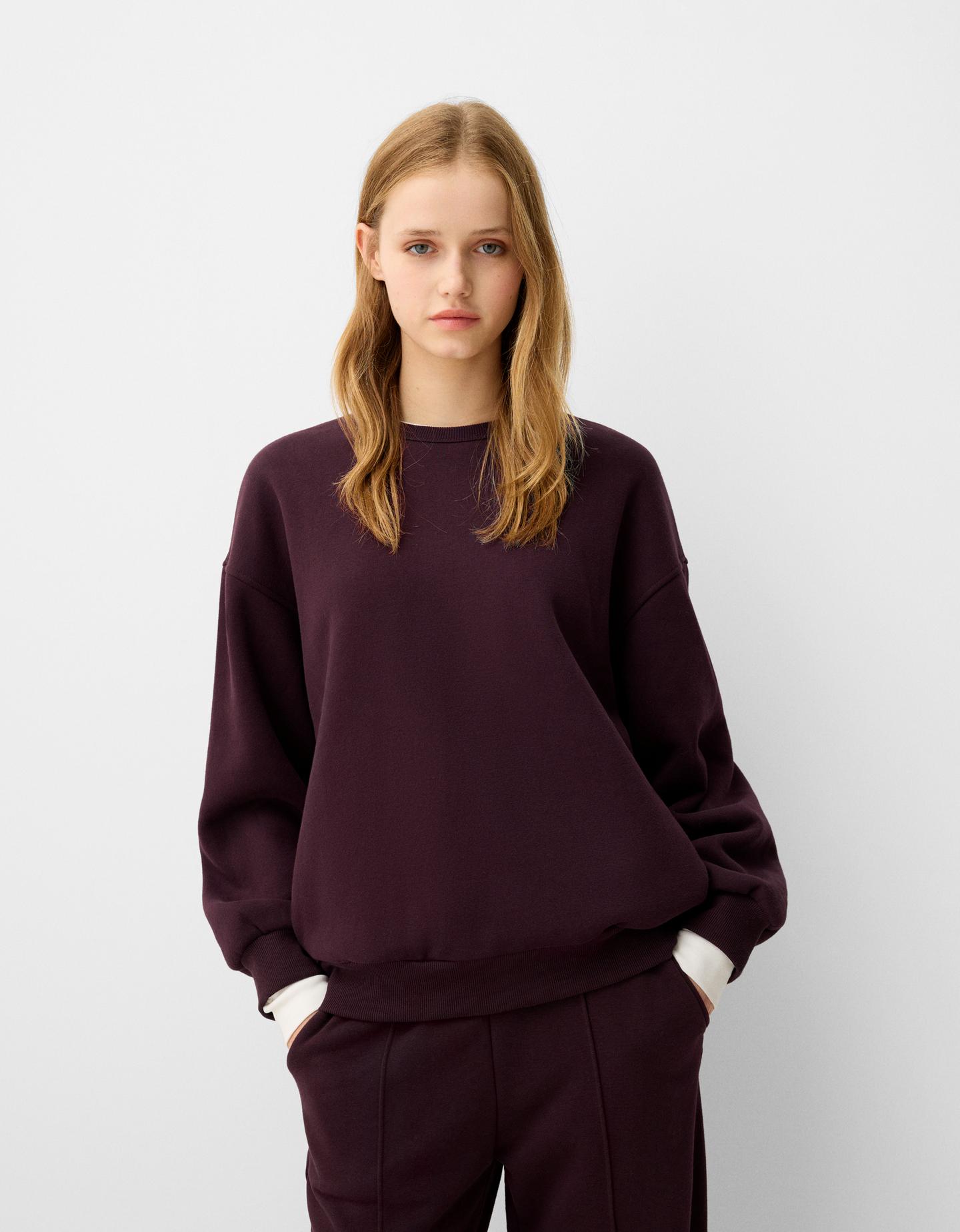 Bershka Oversize-Sweatshirt Mit Seitentaschen Damen M Violett günstig online kaufen