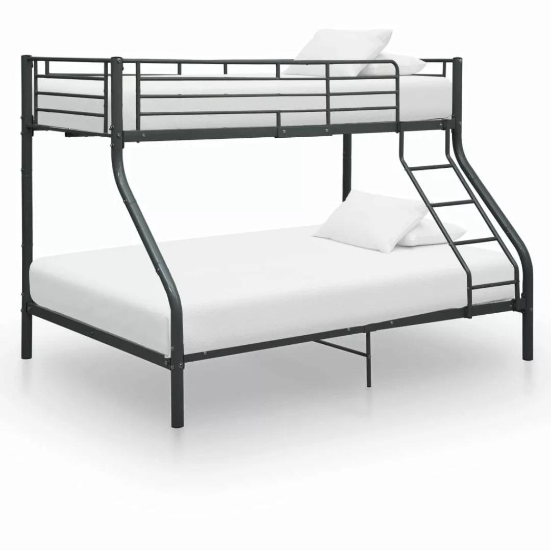 vidaXL Etagenbett Etagenbettgestell Schwarz Metall 140x200 cm 90x200 cm Ein günstig online kaufen