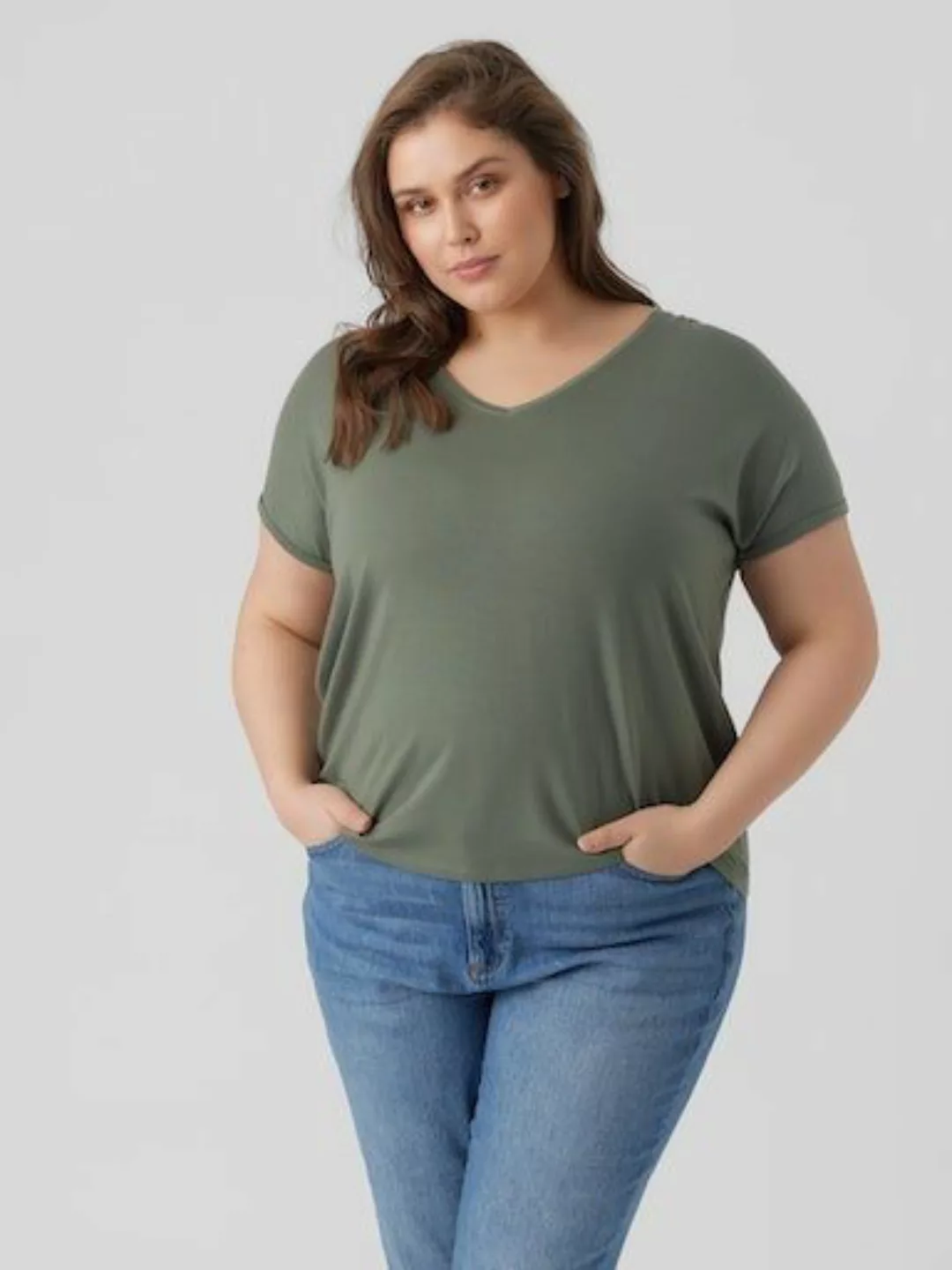 Vero Moda Curve V-Shirt "VMAYA SS V-NECK TEE VMA NOOS CURVE" günstig online kaufen