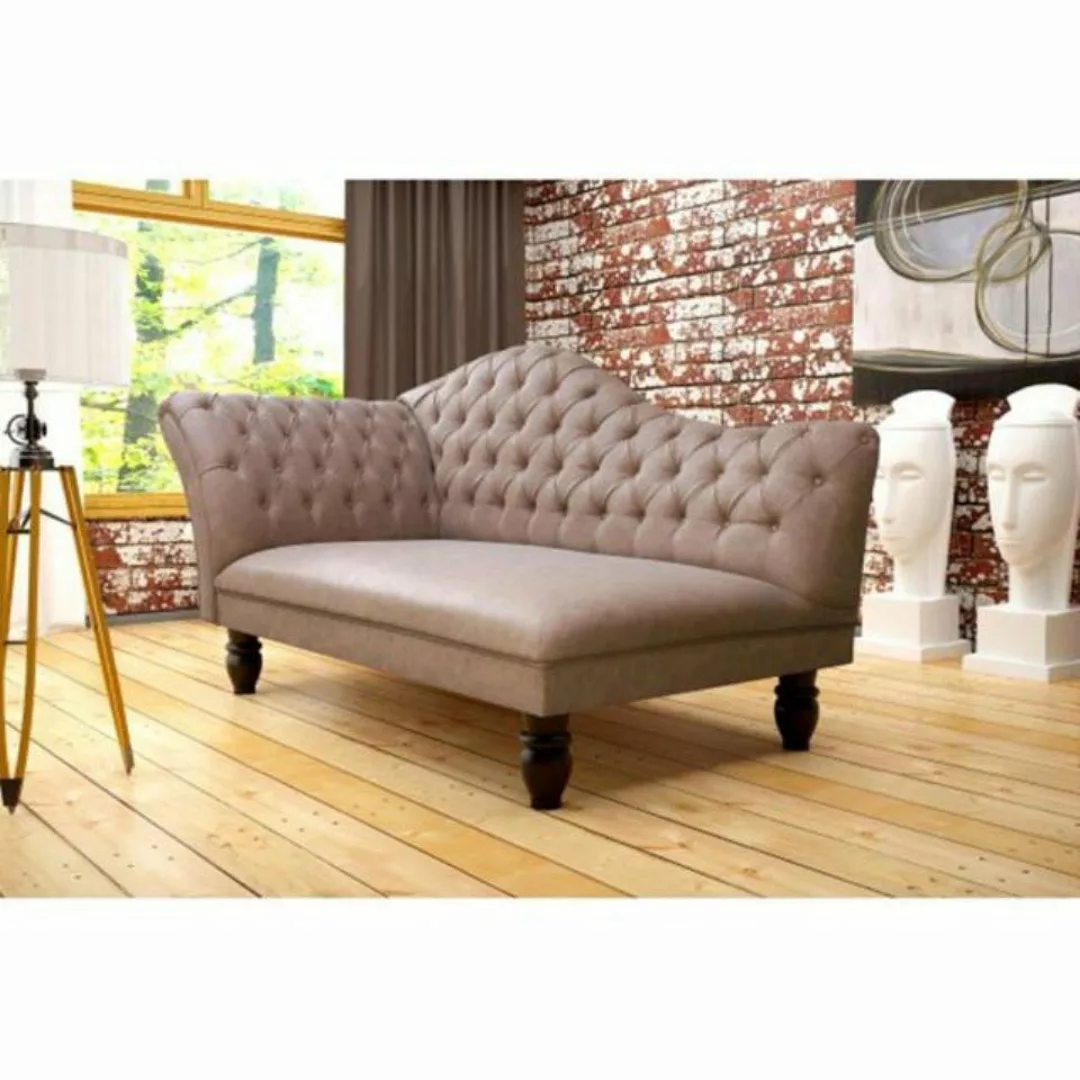 JVmoebel Chaiselongue Taupe Chaiselongue Chesterfield luxus Design Ottomane günstig online kaufen