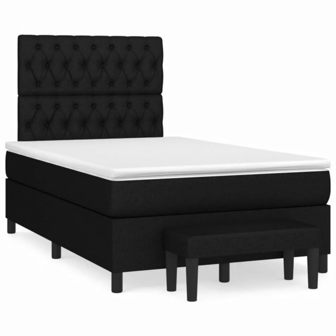 furnicato Bett Boxspringbett mit Matratze Schwarz 120x200 cm Stoff günstig online kaufen