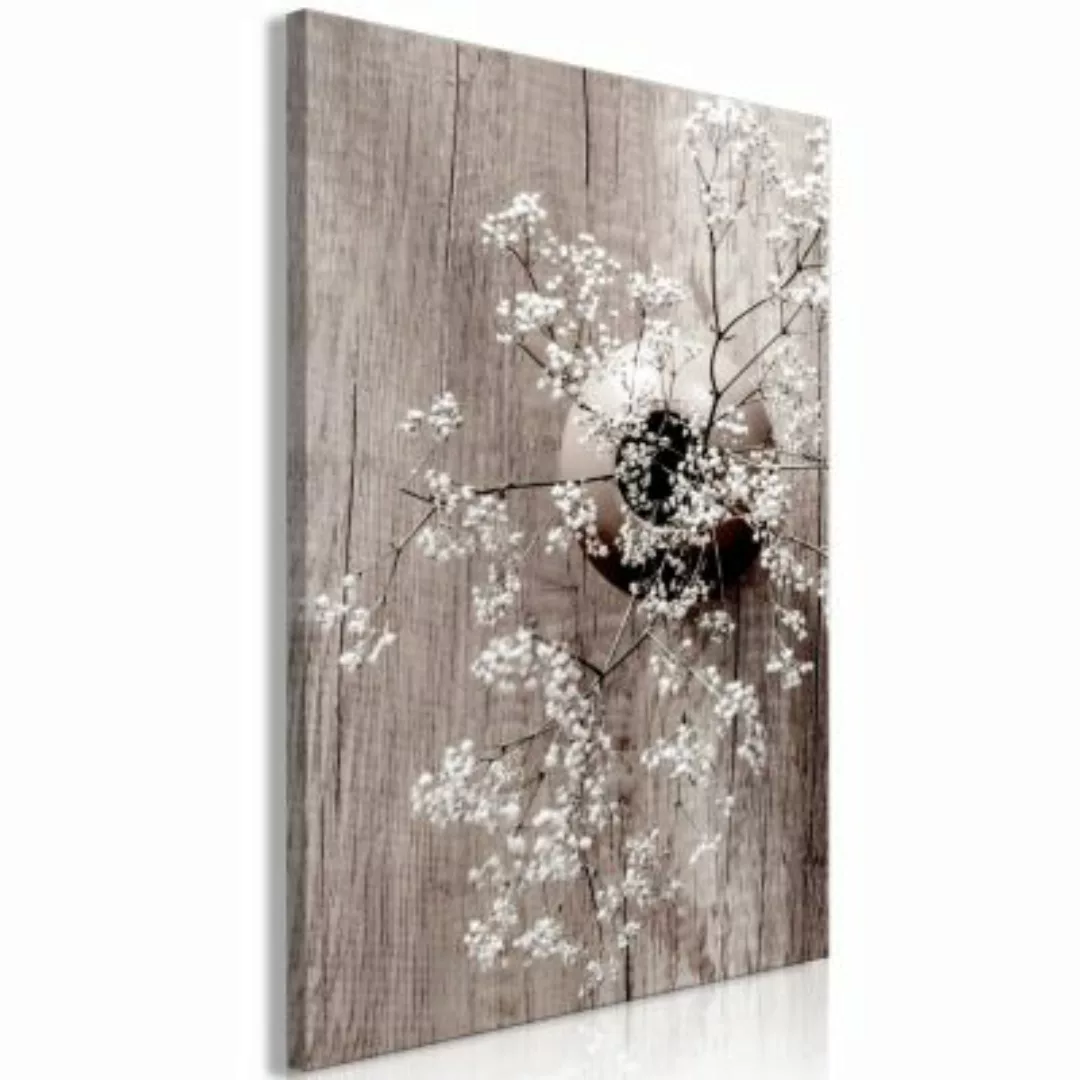 artgeist Wandbild Dried Flowers (1 Part) Vertical braun/weiß Gr. 40 x 60 günstig online kaufen