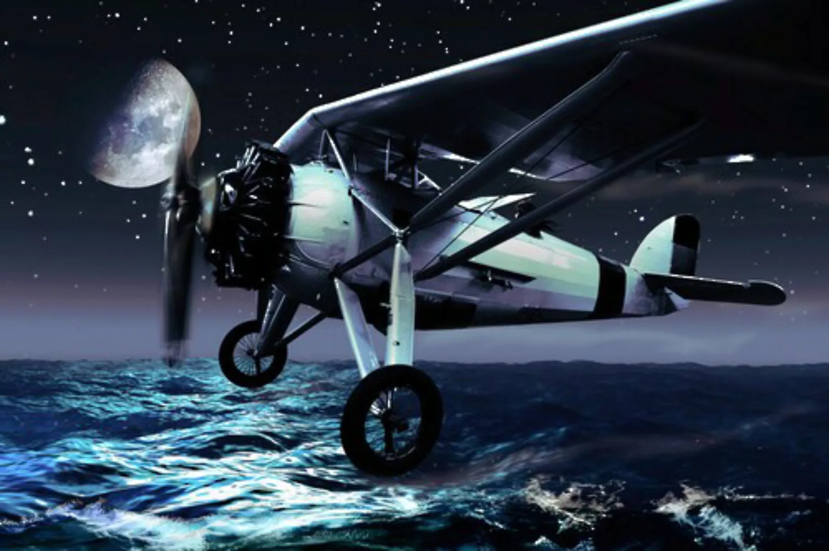 Papermoon Fototapete »Flugzeug über Wasser« günstig online kaufen