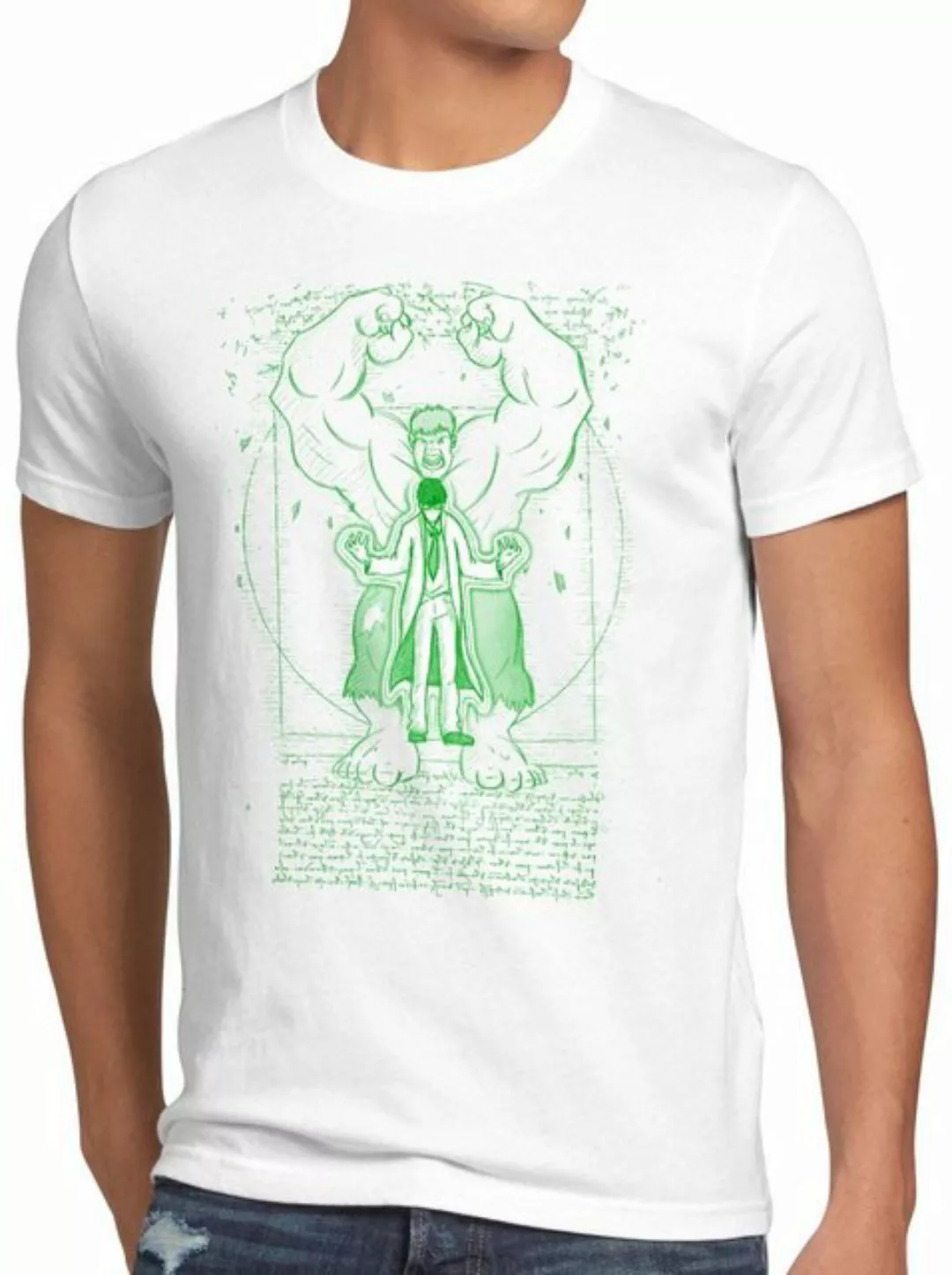 style3 Print-Shirt Herren T-Shirt Vitruvianischer Hulk comic kino da vinci günstig online kaufen