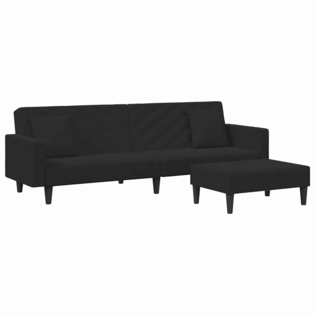 vidaXL Sofa, 2-tlg. Sofagarnitur mit Kissen Schwarz Samt günstig online kaufen