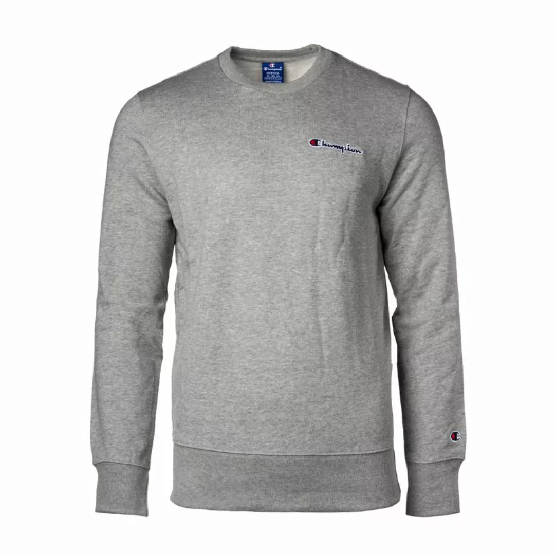 Champion Herren Sweatshirt - Pullover, Logo-Stick, langarm, unifarben Grau günstig online kaufen