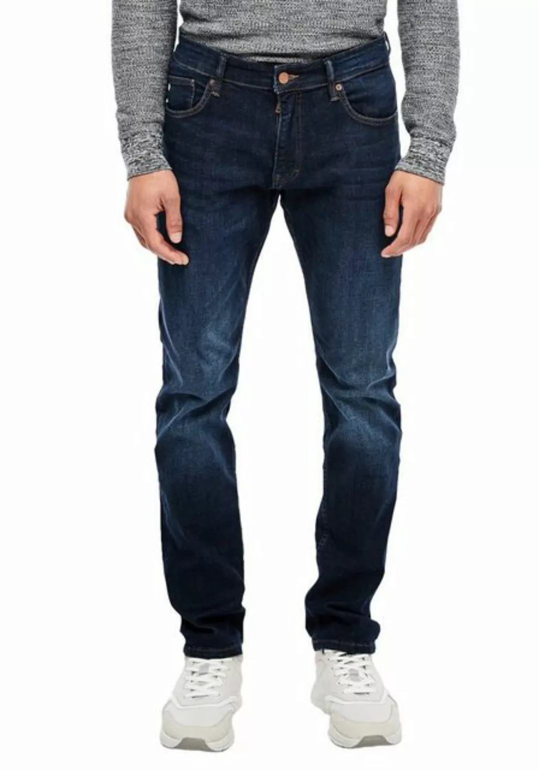 QS 5-Pocket-Jeans Jeans Rick / Slim Fit / Mid Rise / Slim Leg Label-Patch günstig online kaufen