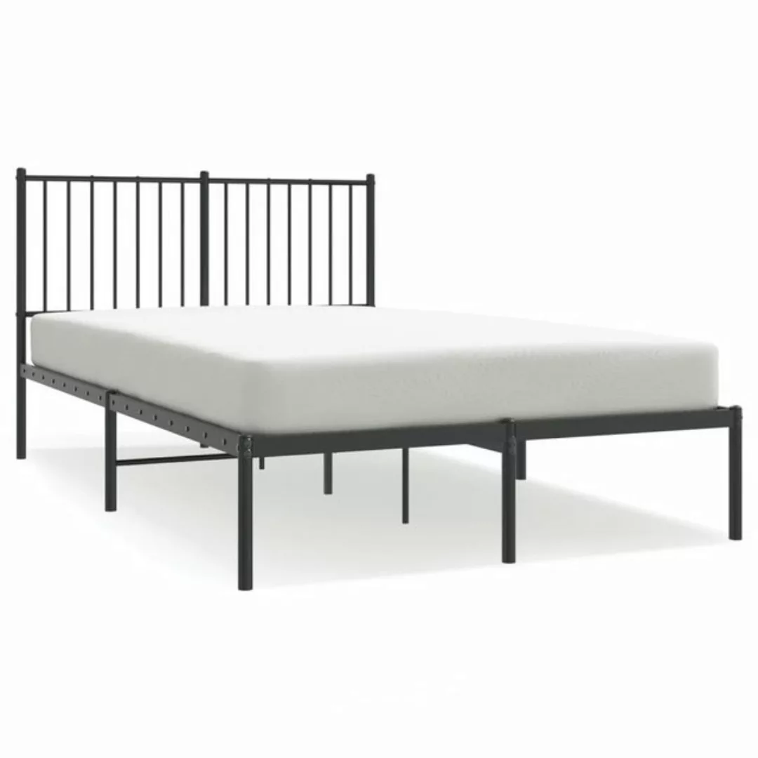 furnicato Bett Bettgestell mit Kopfteil Metall Schwarz 120x200 cm günstig online kaufen