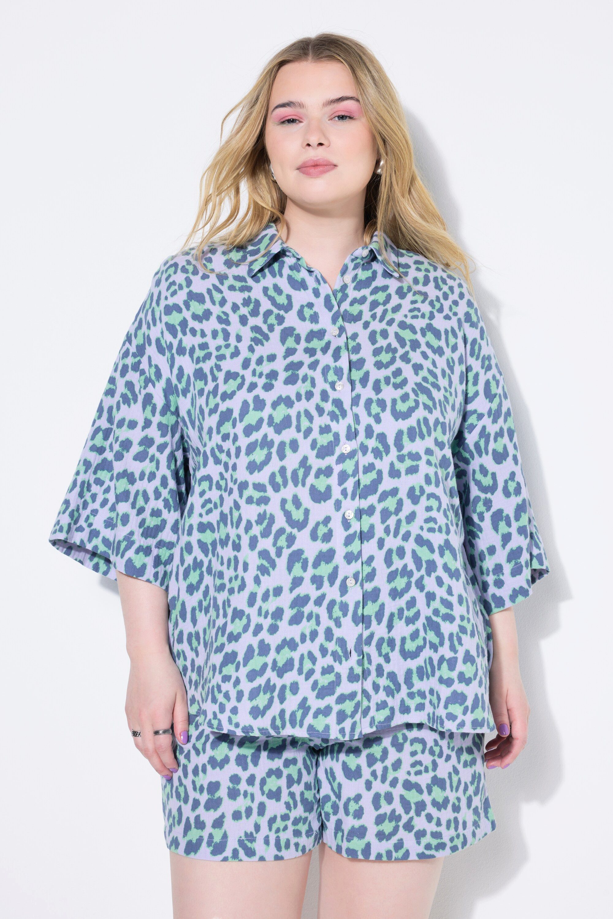 Studio Untold Hemdbluse Musselin-Bluse oversized Color-Leo günstig online kaufen