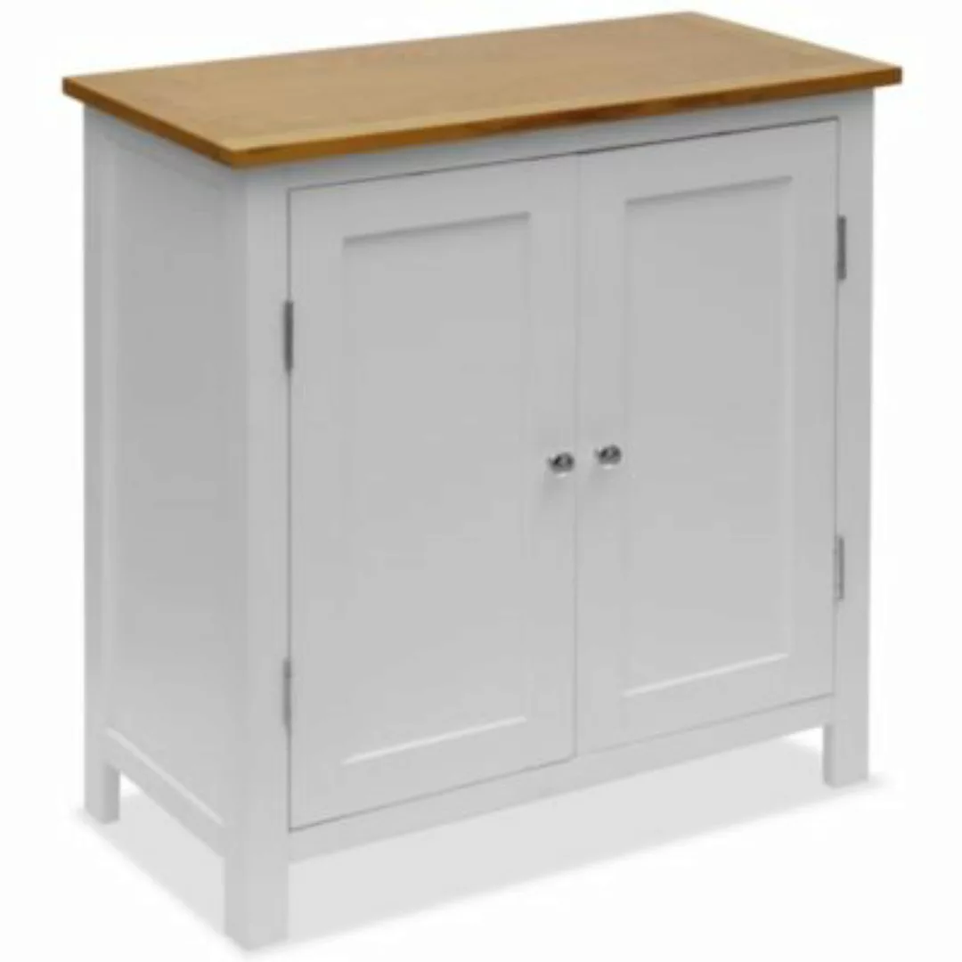 vidaXL Küchenschrank 70x35x75 cm Massivholz Eiche Sideboard weiß günstig online kaufen