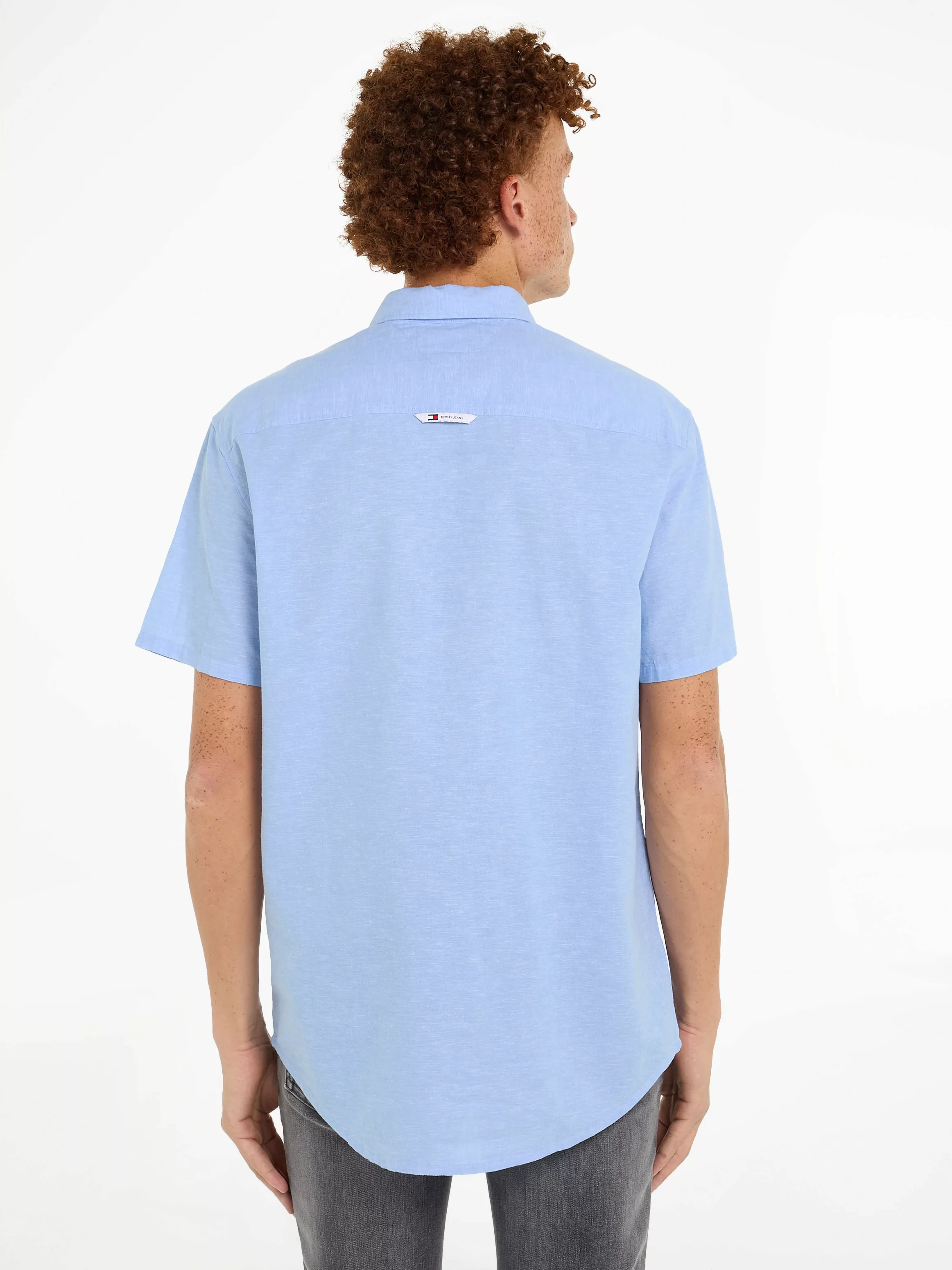 Tommy Jeans Kurzarmhemd "TJM REG LINEN BLEND SS SHIRT", mit Logostickerei günstig online kaufen