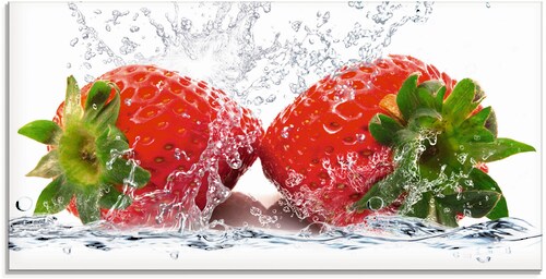 Artland Glasbild "Erdbeeren mit Spritzwasser", Lebensmittel, (1 St.), in ve günstig online kaufen