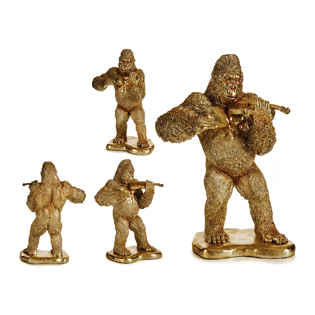 Deko-figur Gorilla Golden Harz (16 X 40 X 30 Cm) günstig online kaufen