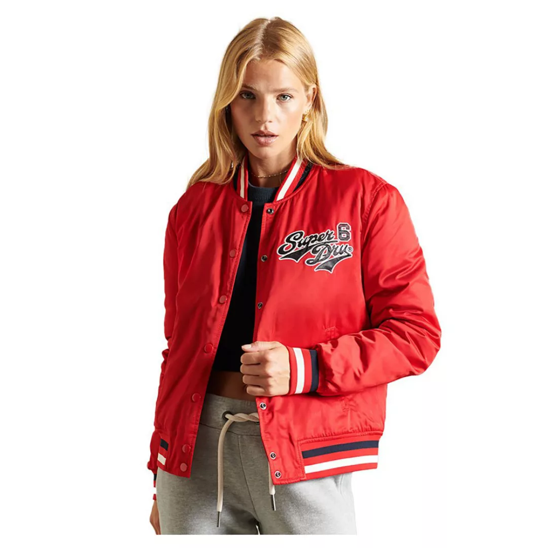 Superdry Varsity Bomber Jacke XS Campus Red günstig online kaufen