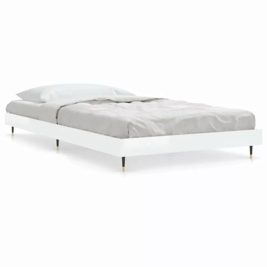 furnicato Bett Bettgestell Hochglanz-Weiß 90x200 cm Holzwerkstoff günstig online kaufen