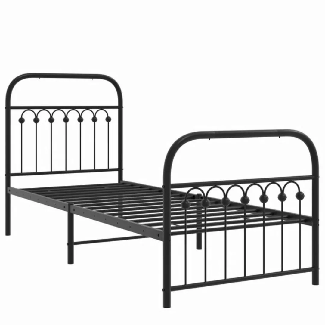 vidaXL Bett, Bettgestell mit Kopf- und Fußteil Metall Weiß 80x200 cm günstig online kaufen