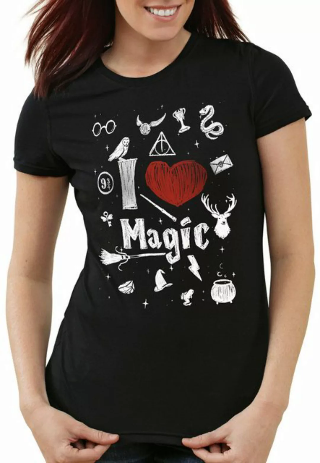 style3 T-Shirt Love Magic schule zauberei harry quidditch hogwarts besen günstig online kaufen