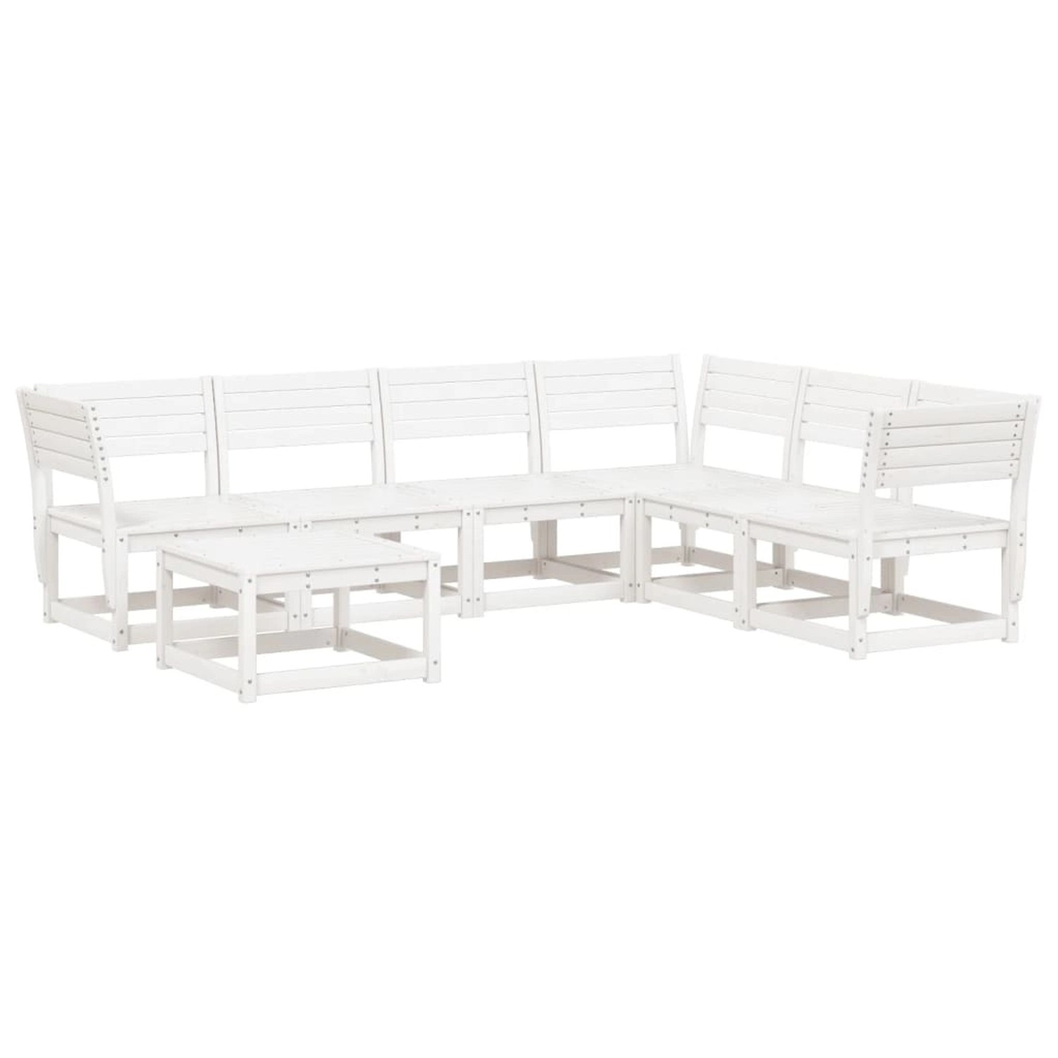 vidaXL 7-Tlg Garten-Lounge-Set Weiß Massivholz Kiefer 3216926 günstig online kaufen