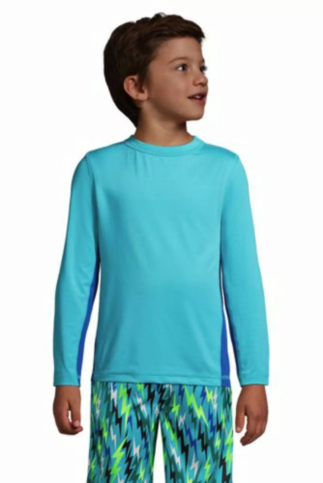 ACTIVE Langarm-Shirt, Größe: 110-116, Blau, Elasthan, by Lands' End, Scuba günstig online kaufen