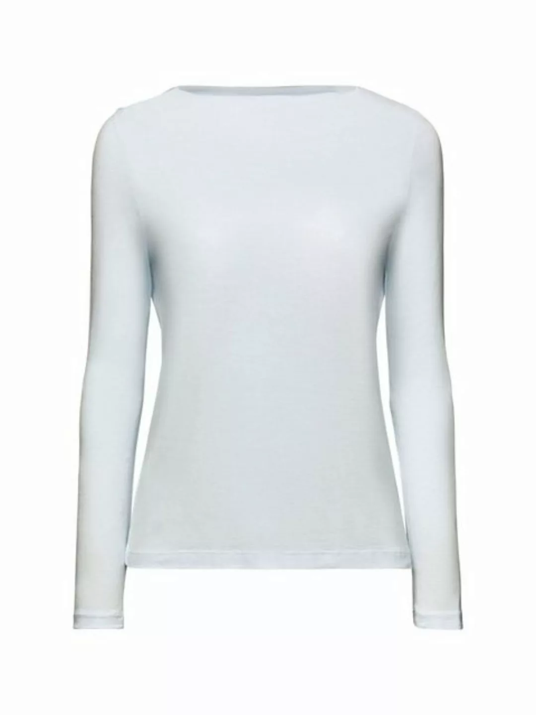 Esprit Langarmshirt Jersey-Longsleeve mit Wasserfallausschnitt (1-tlg) günstig online kaufen