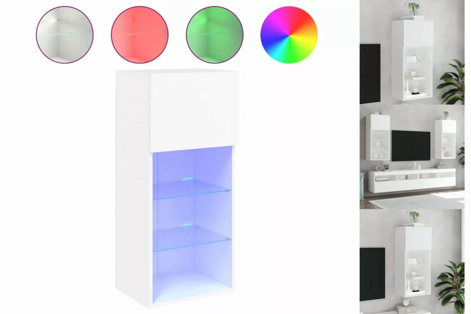 vidaXL Hängeschrank TV Schrank Hängeschrank Wandschrank mit LED Leuchten We günstig online kaufen