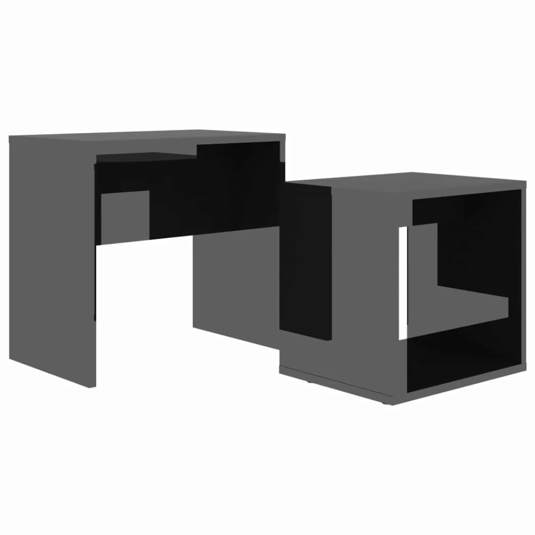 Couchtisch-set Hochglanz-schwarz 48 X 30 X 45 Cm Spanplatte günstig online kaufen