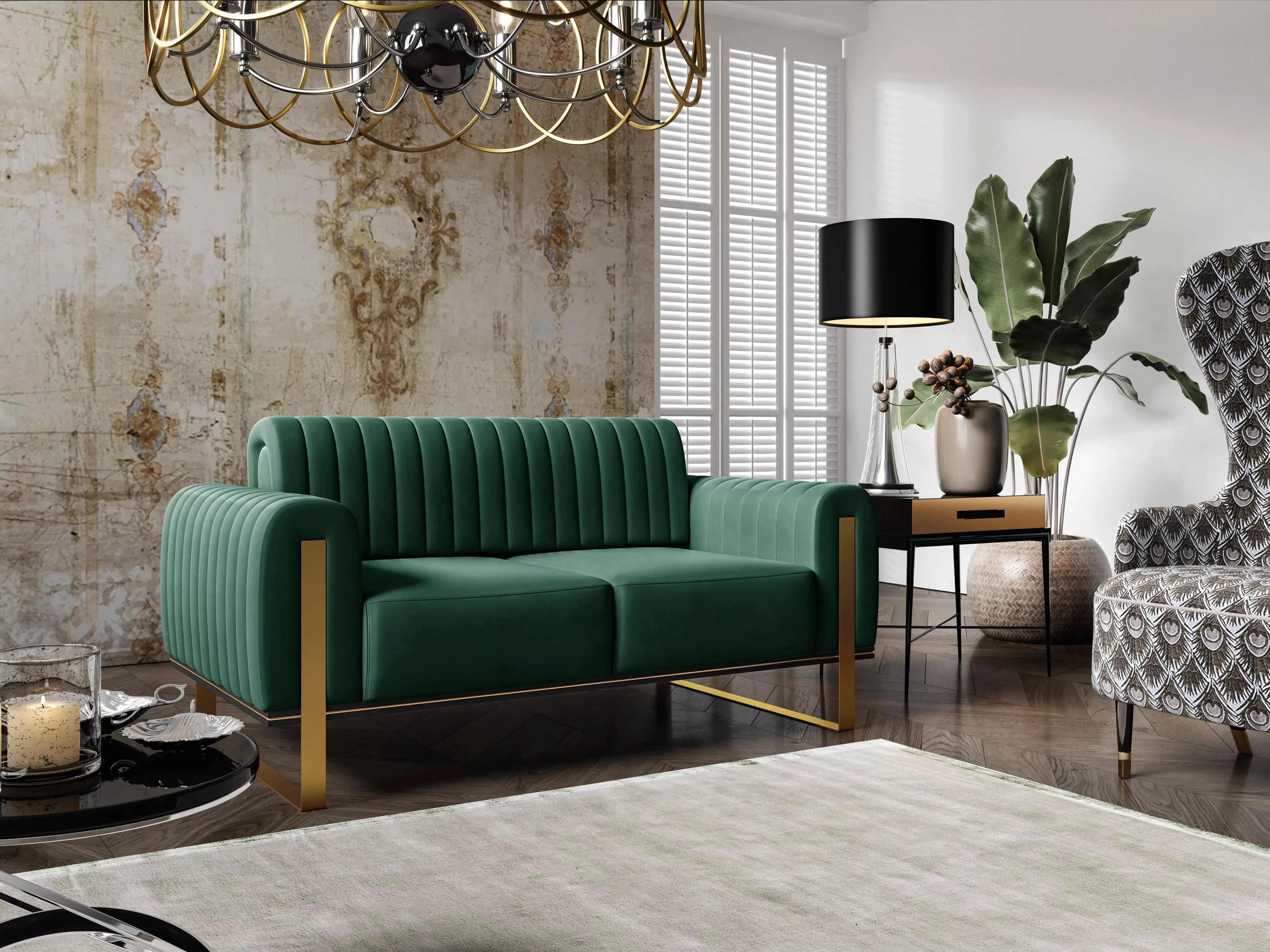 NADUVI Collection | 2-Sitzer-Sofa Nouveau-Samt günstig online kaufen