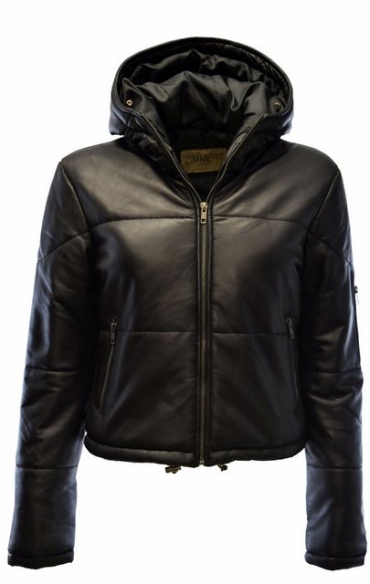 Zimmert Leather Lederjacke Luis Cropped, Kapuze, Schwarz, Steppjacke günstig online kaufen