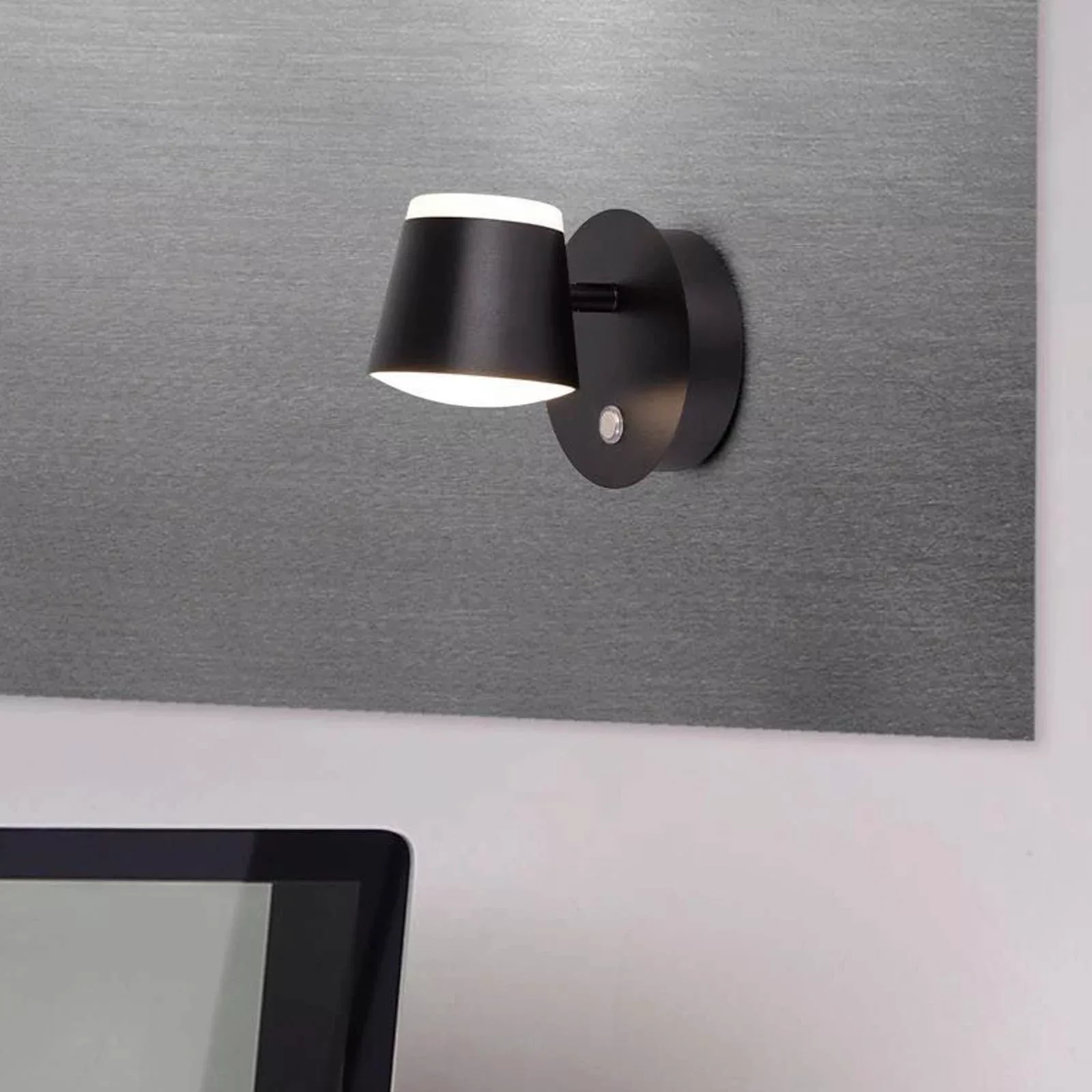 Näve Leuchten LED-Wandleuchte schwarz Metall Kunststoff B/H/T: ca. 12x12x14 günstig online kaufen