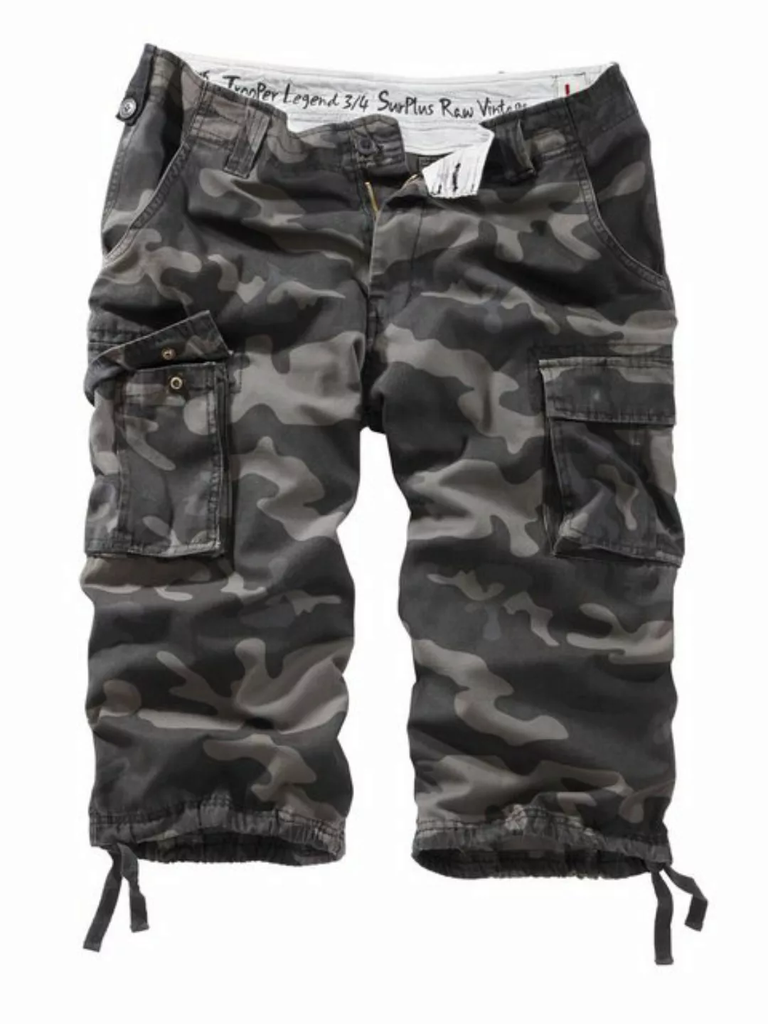 Surplus Raw Vintage Cargoshorts TROOPER LEGEND 3/4 Cargohose blackcamo günstig online kaufen