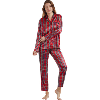 Admas  Pyjamas/ Nachthemden Pyjama Satin Hose Hemd Langarm Scottish Fashion günstig online kaufen