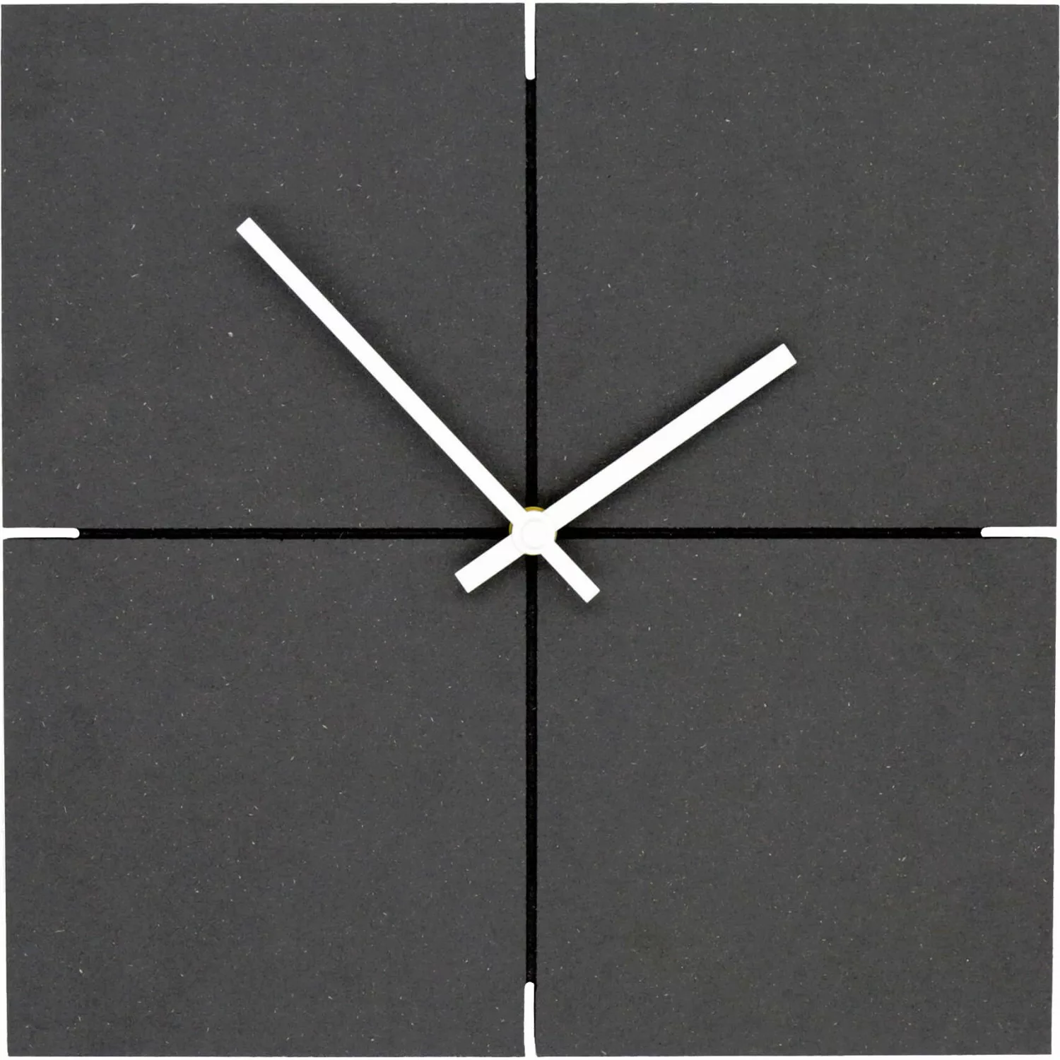 Wall-Art Wanduhr Minimalistisch MDF Quadratisch Lautlos 30 cm x 30 cm Schwa günstig online kaufen