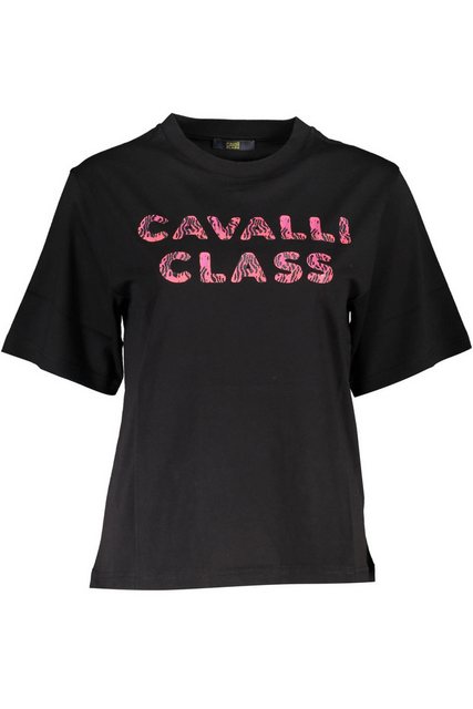 Cavalli Class T-Shirt Damen Kurzarm T-Shirt Schwarz - Regular Fit mit günstig online kaufen