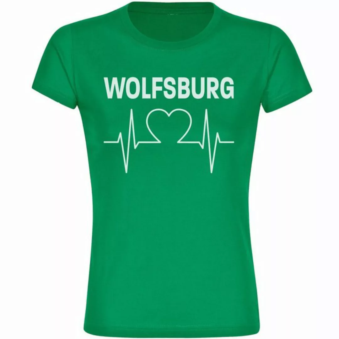 multifanshop T-Shirt Damen Wolfsburg - Herzschlag - Frauen günstig online kaufen