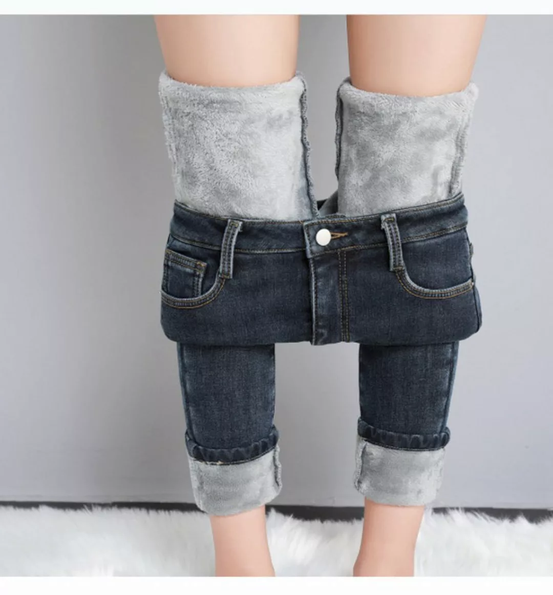 KIKI Loungepants Dunkelblaue Stretch-Jeans zum Abnehmen günstig online kaufen