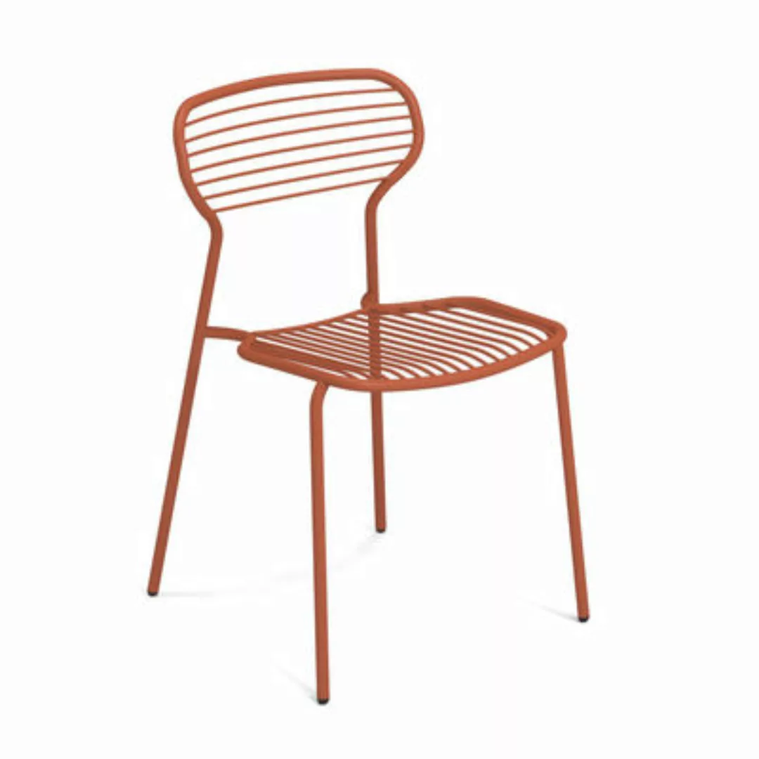 Stapelbarer Stuhl Apero metall rot / Stahl - Emu - günstig online kaufen